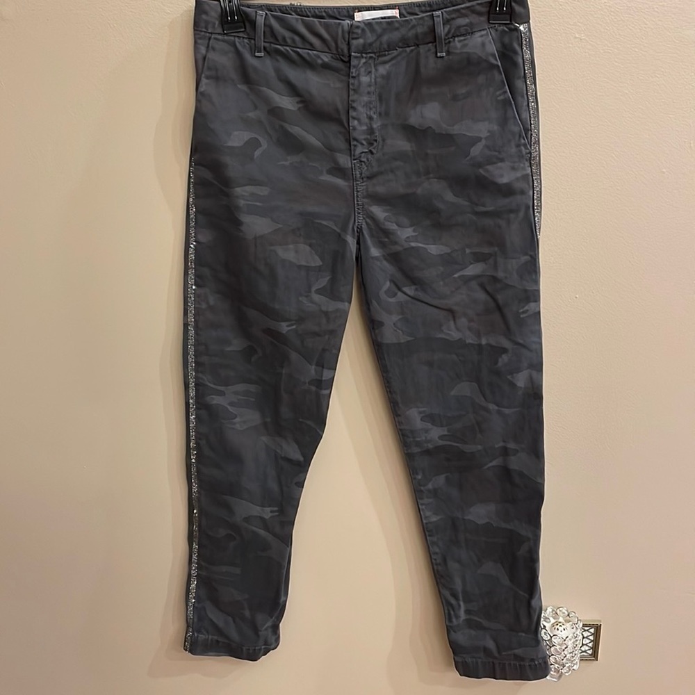 SUNDRY women’s CAMO jeans pants with side SPARKLE seams cotton size 29